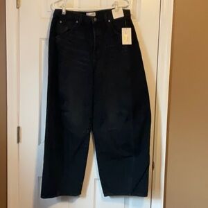 Universal Threads High Rise Curve Leg Barrel Black Wash Denim Jeans Size 12